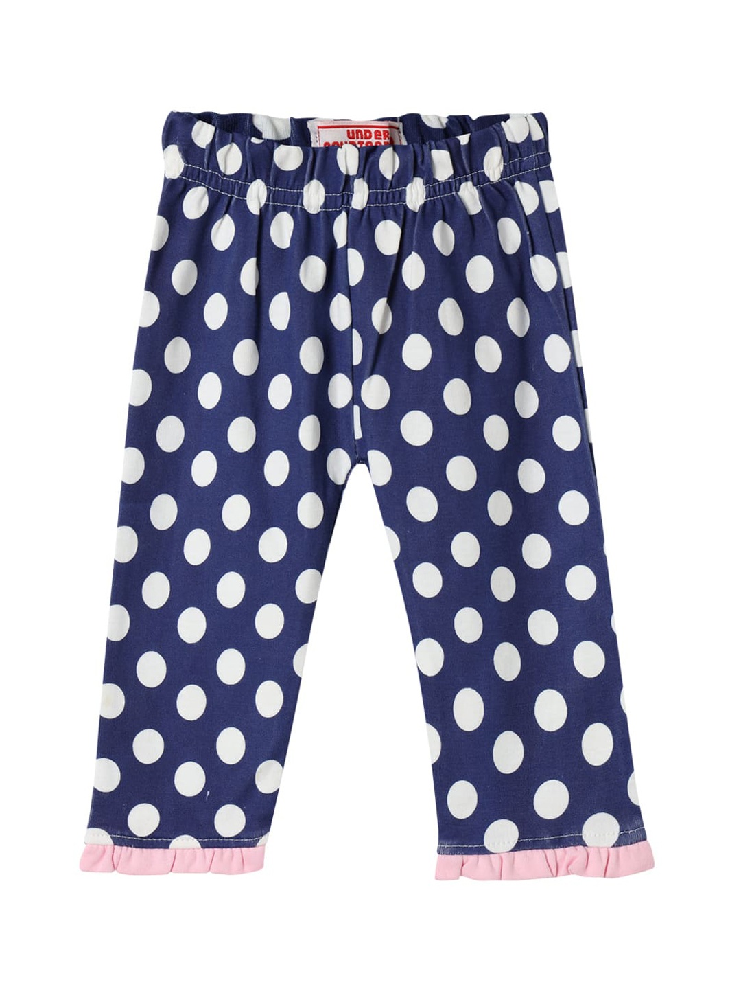 

UNDER FOURTEEN ONLY Infants Girls Blue & Pink Printed Ankle-Length Cotton Leggings