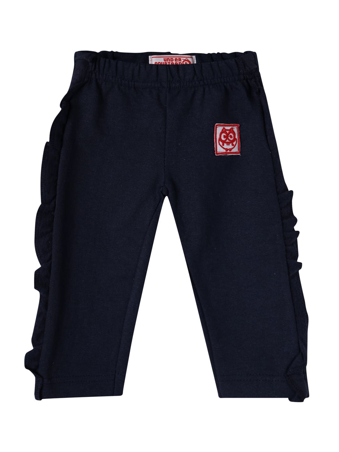 

UNDER FOURTEEN ONLY Girls Navy Blue Solid Ankle-length Leggings