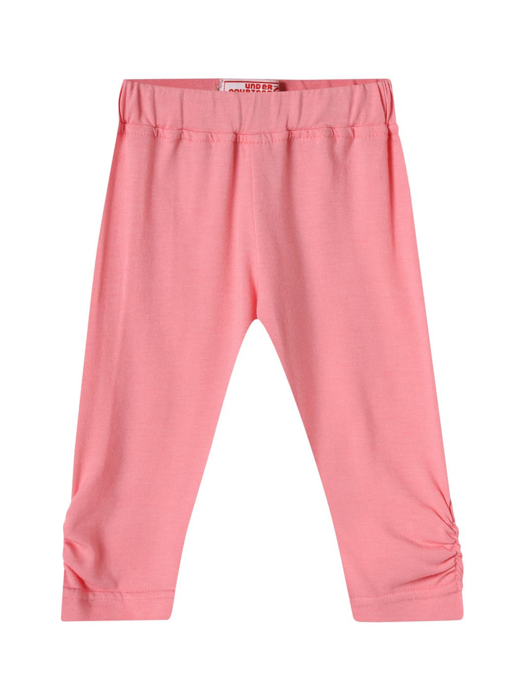 

UNDER FOURTEEN ONLY Infants Coral-Coloured Solid Cotton Leggings