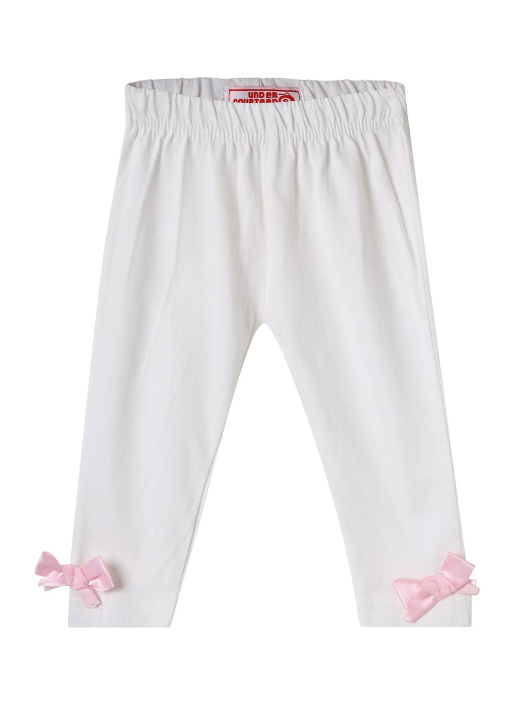 

UNDER FOURTEEN ONLY Girls White Solid Ankle-Length Leggings