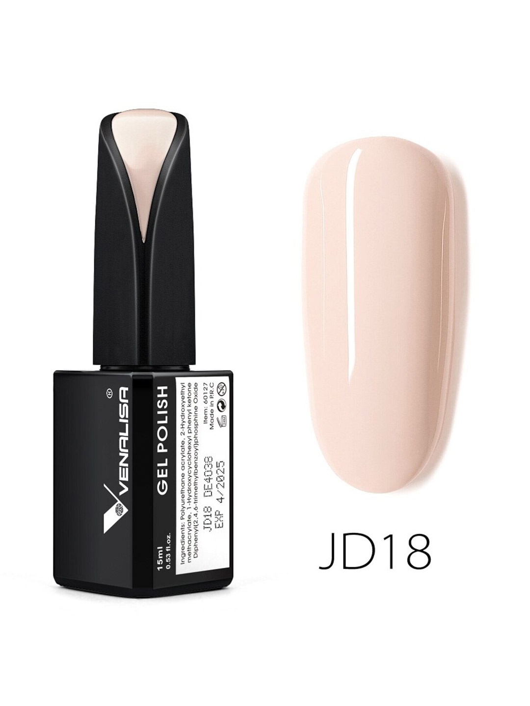 

VENALISA Women Nail Gel Polish Camouflage Nail Color UV Gel Varnish Soak Off-JD18-15 ml, Cream