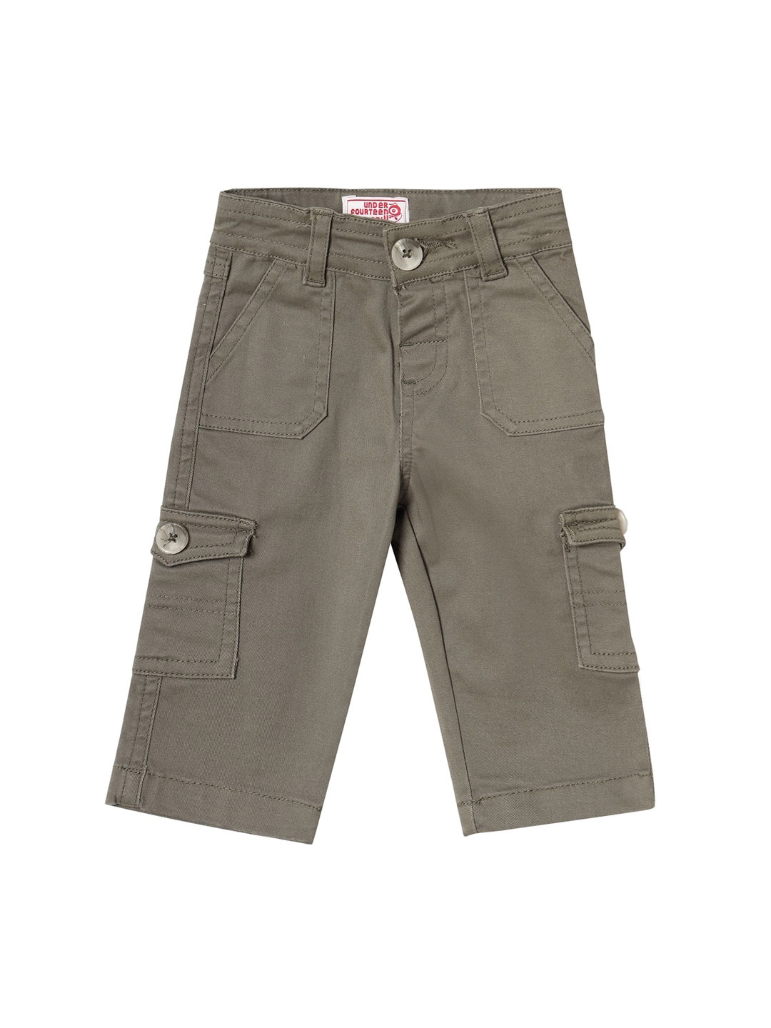 

UNDER FOURTEEN ONLY Boys Green Slim Fit Cargos Trousers