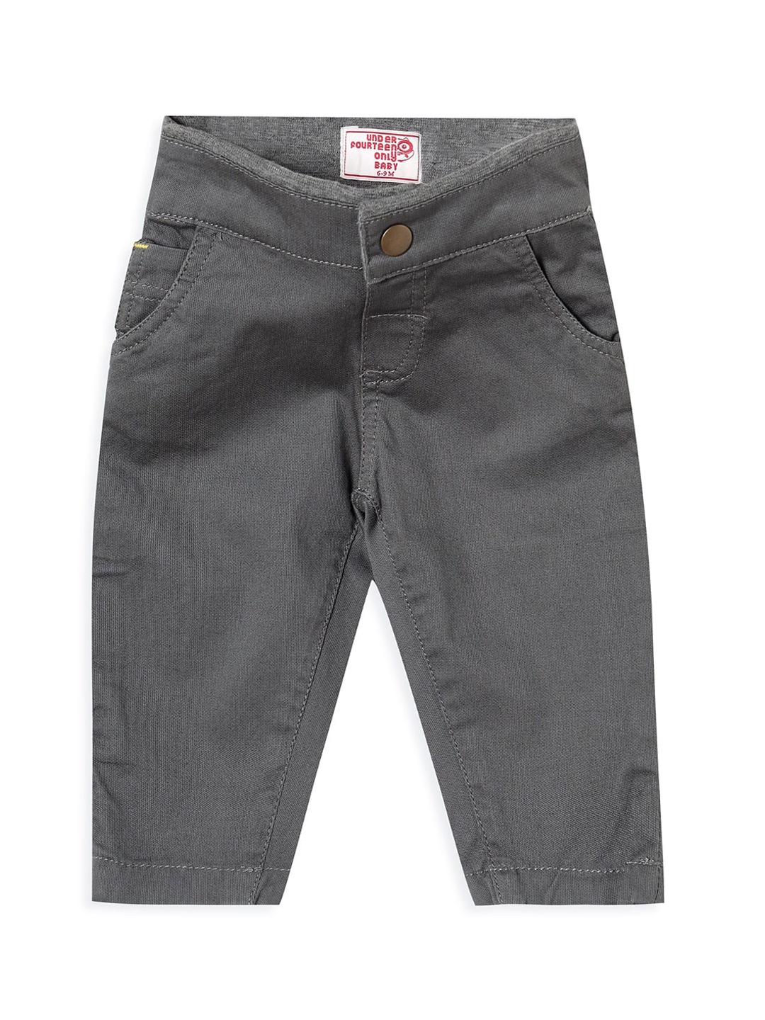 

UNDER FOURTEEN ONLY Boys Grey Slim Fit Chinos Trousers