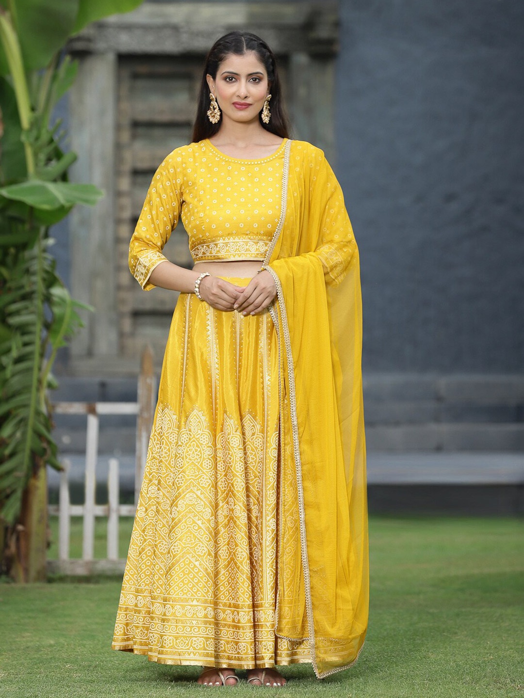 

Juniper Women Mustard Lehenga Choli