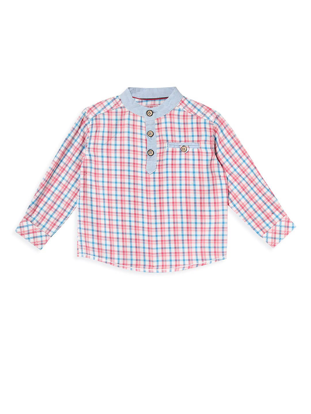 

UNDER FOURTEEN ONLY Boys White Checked Casual Shirt