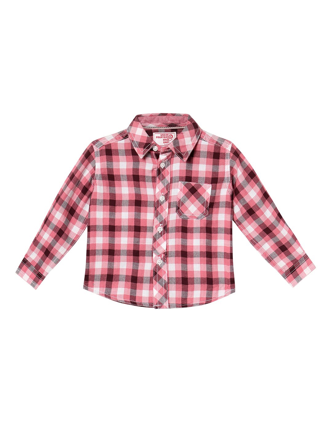 

UNDER FOURTEEN ONLY Boys Maroon Checked Casual Shirt