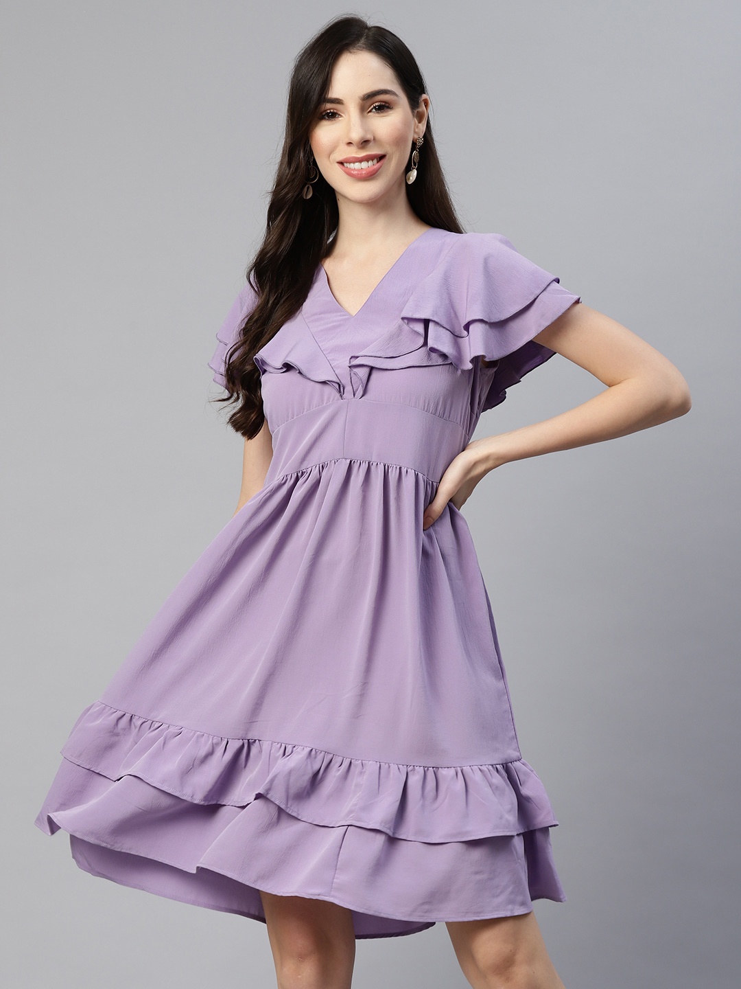 

plusS Women Mauve Solid A-Line Dress