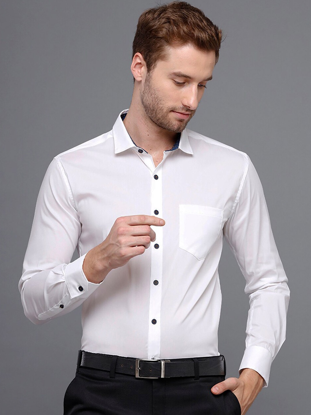 

YOVISH Men White Smart Slim Fit Formal Shirt