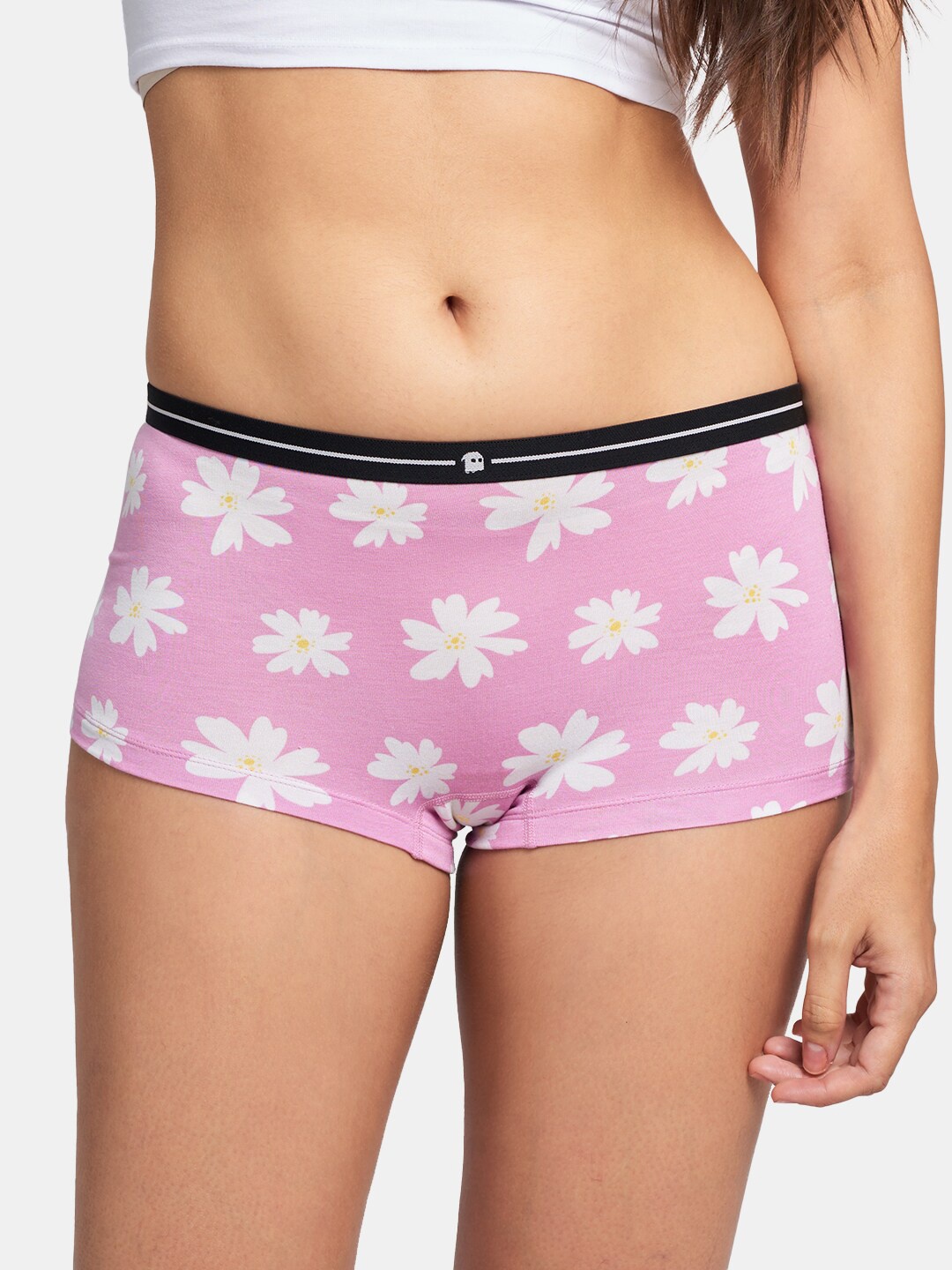 

The Souled Store Women Pink Floral Printed Boy Shorts Briefs