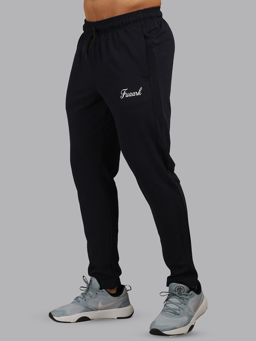 

FUAARK Men Navy Blue Solid Track Pants