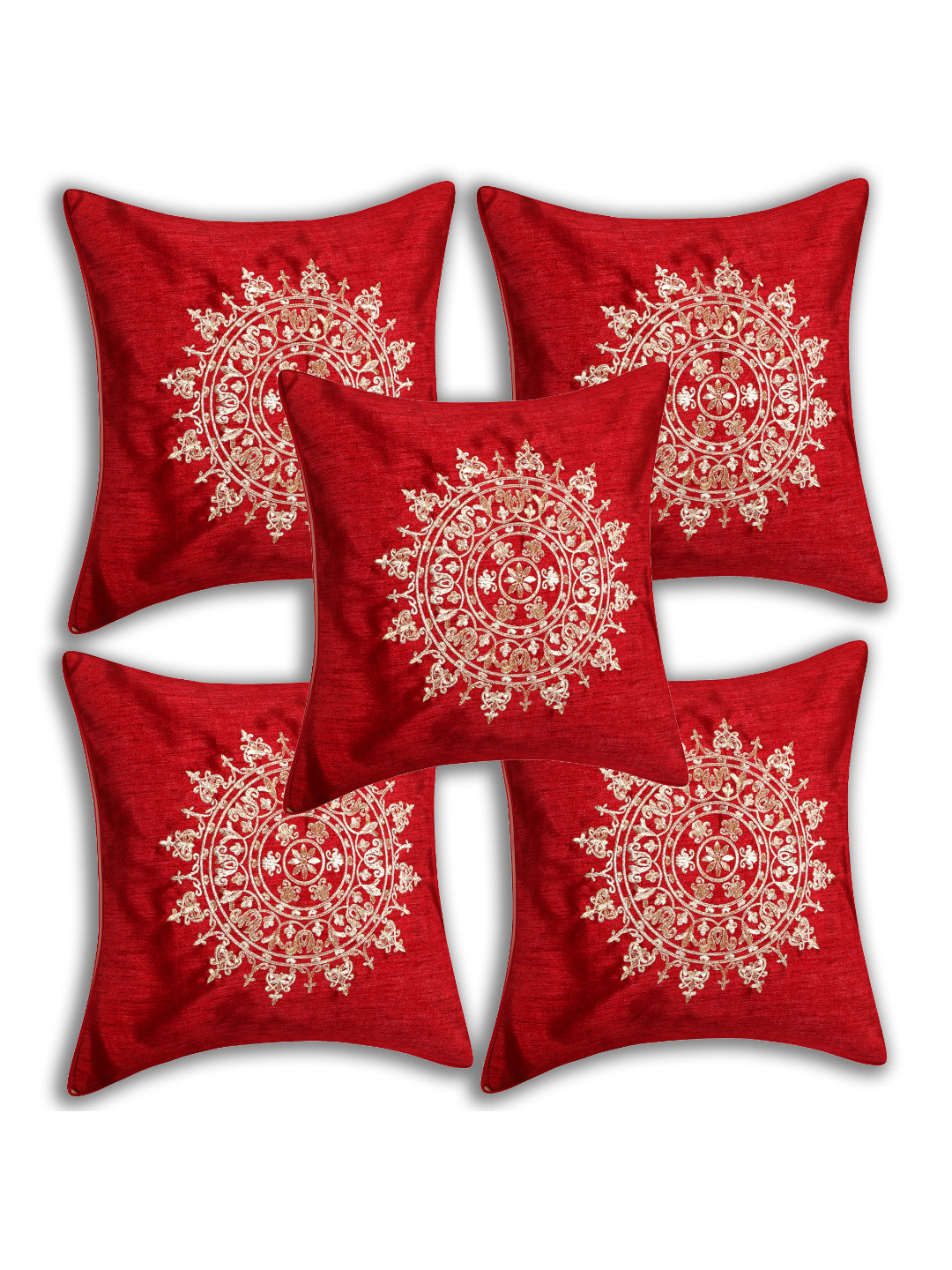 

INDHOME LIFE Unisex Multi Cushion Covers, Red