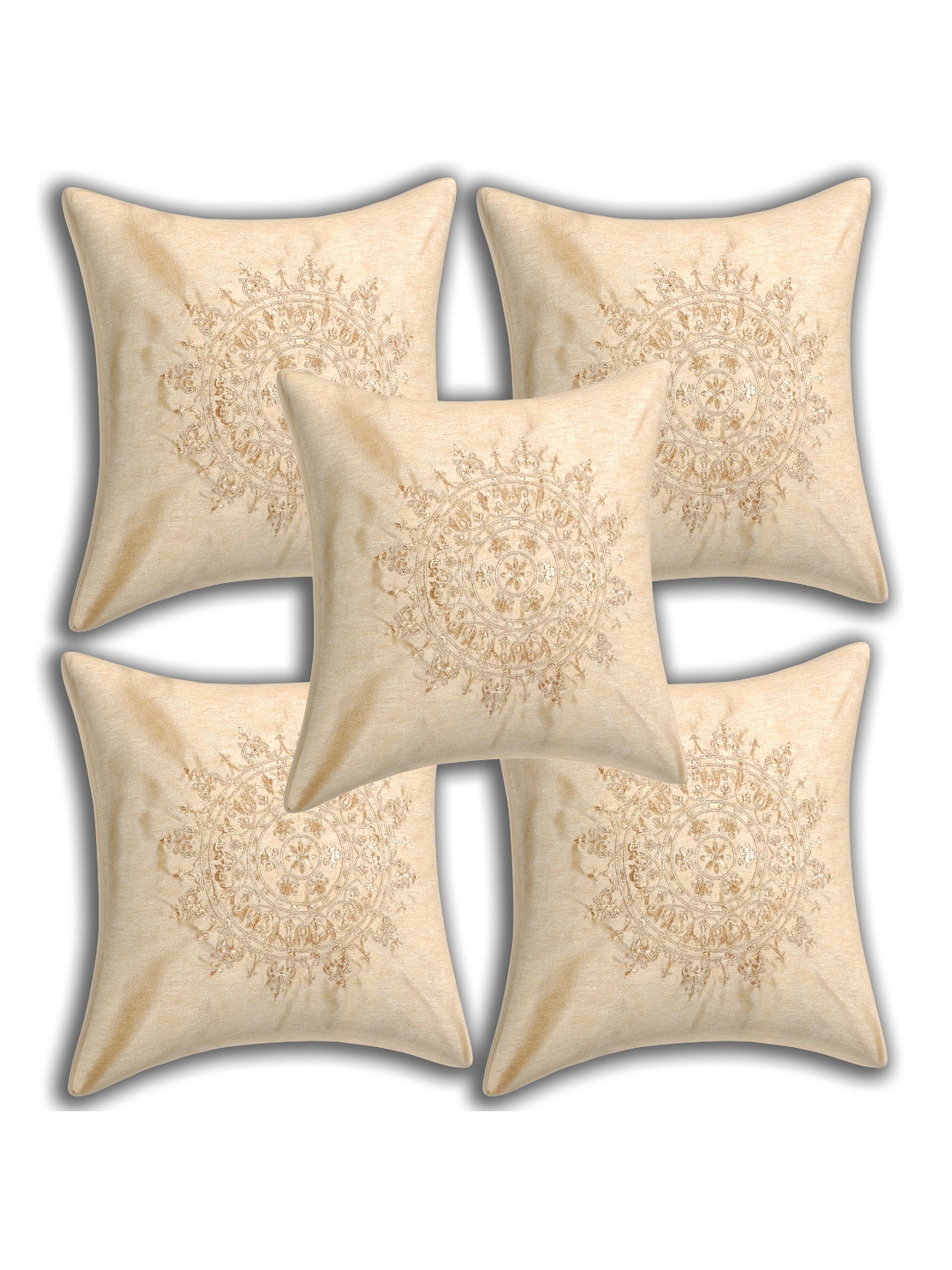 

INDHOME LIFE Unisex Multi Cushion Covers, Gold