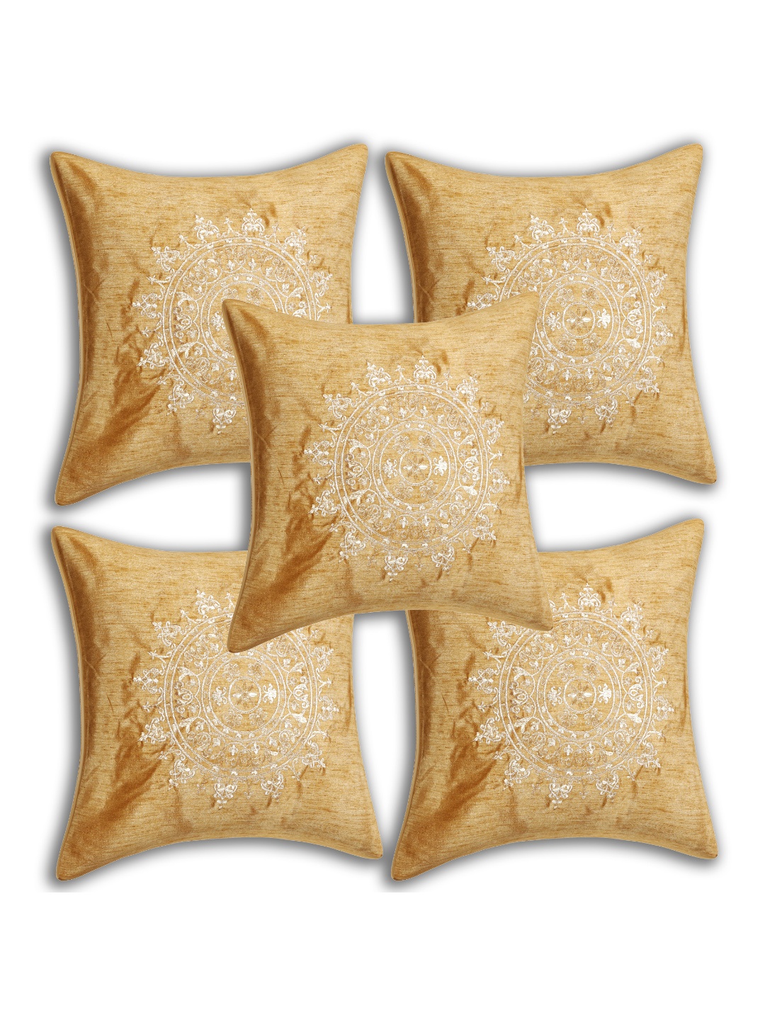 

INDHOME LIFE Unisex Multi Cushion Covers, Gold