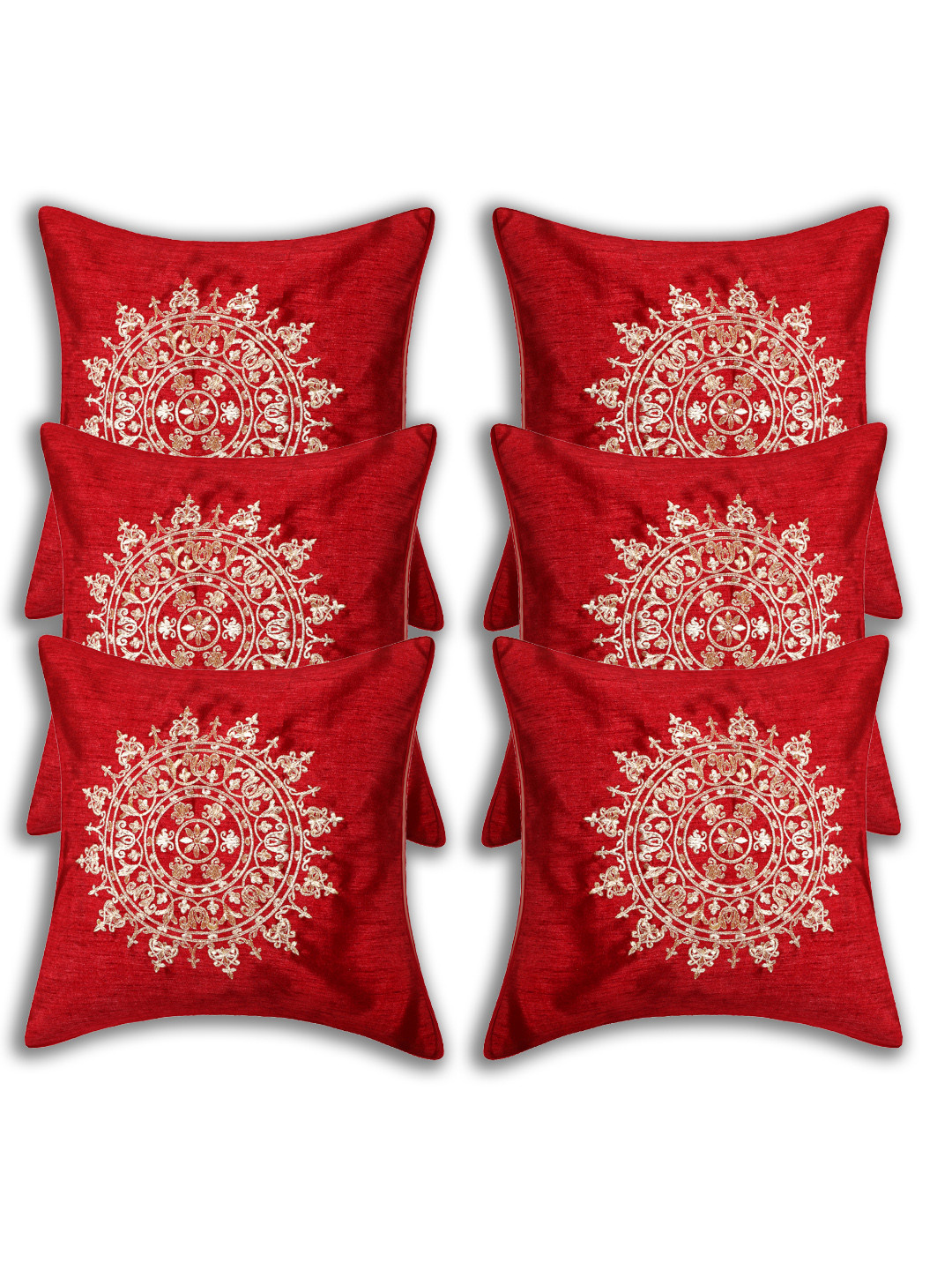 

INDHOME LIFE Unisex Multi Cushion Covers, Red