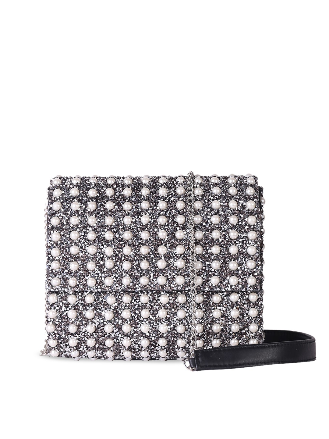 

Angeline Silver-Toned Embellished Sling Bag