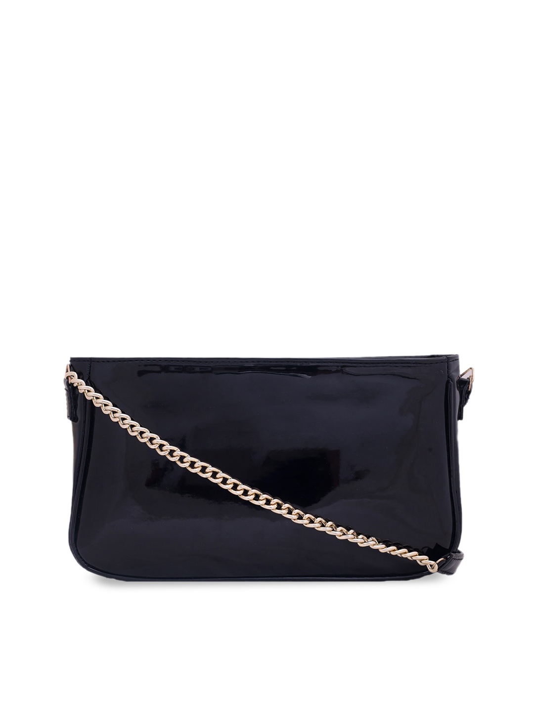 

Angeline Black Structured Sling Bag with Fringed