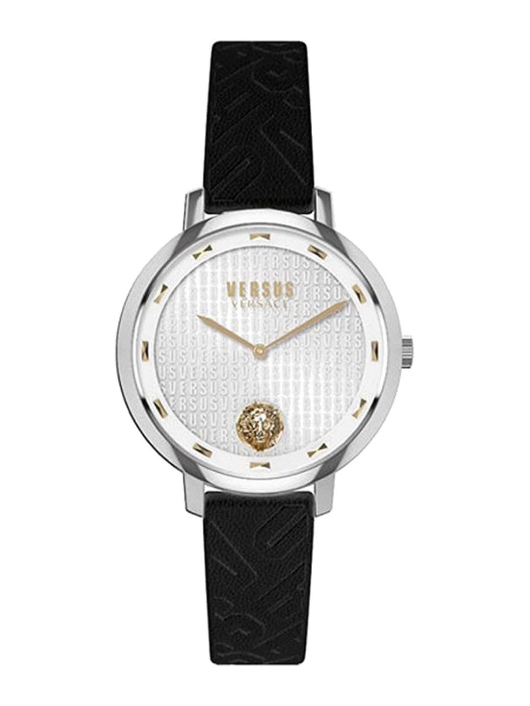 

Versus Women Silver toned Printed Dial & Black Leather Straps Analogue Watch VSP1S1820
