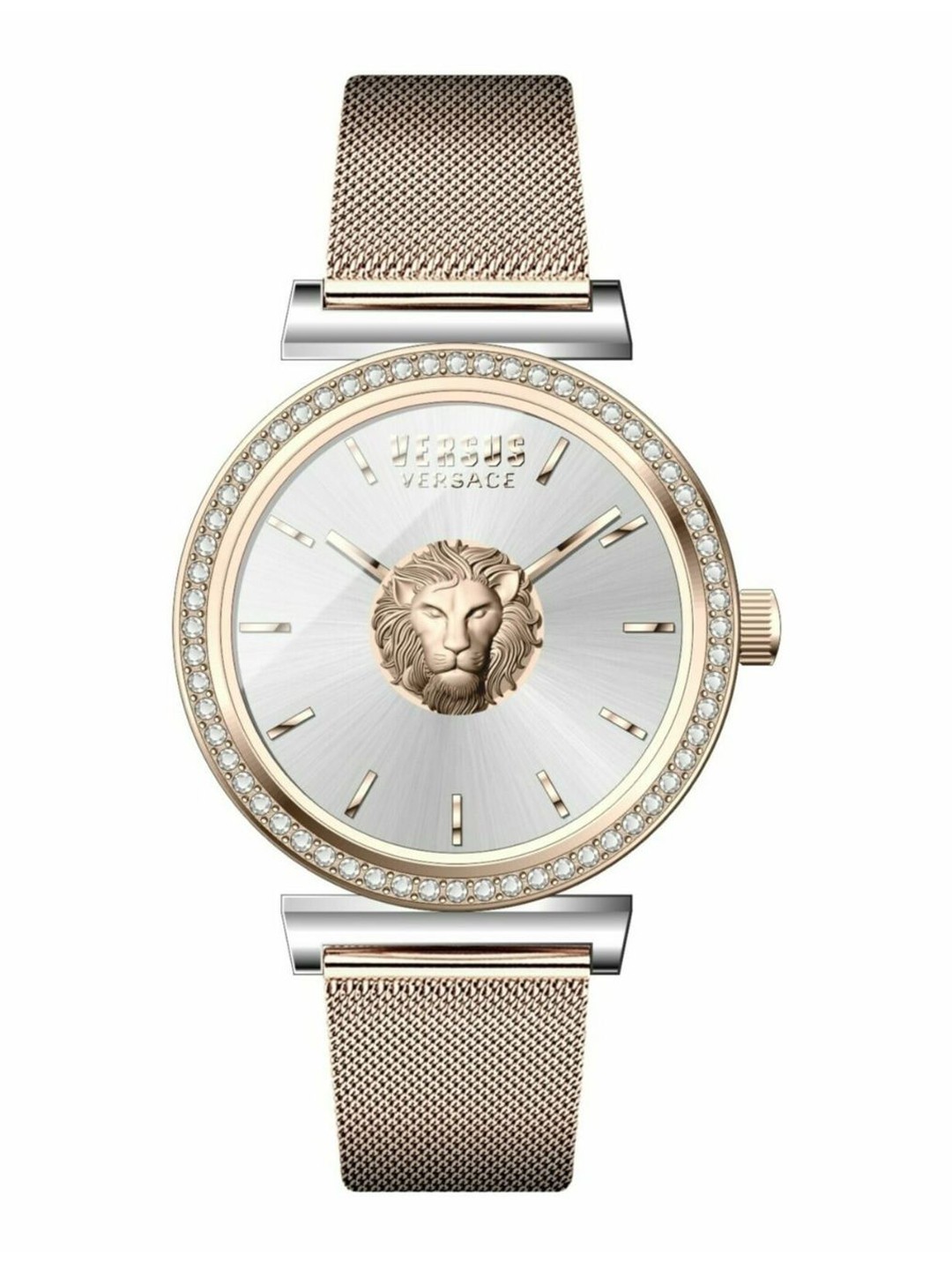 

Versus Women White Skeleton Dial & Rose Gold Toned Steel Straps Analogue Watch-VSPLD1321, Silver