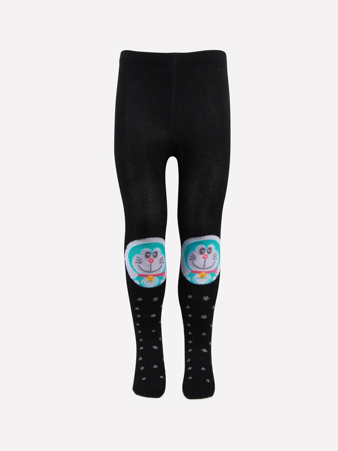 

Bonjour Girls Black Doraemon Printed Anti Odour Knitted Tights