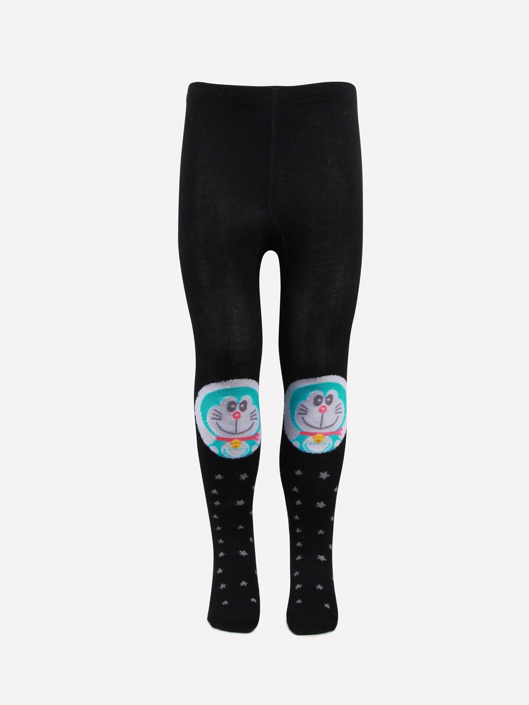 

Bonjour Girls Black Doraemon Printed Cotton Ankle Length Training Tights