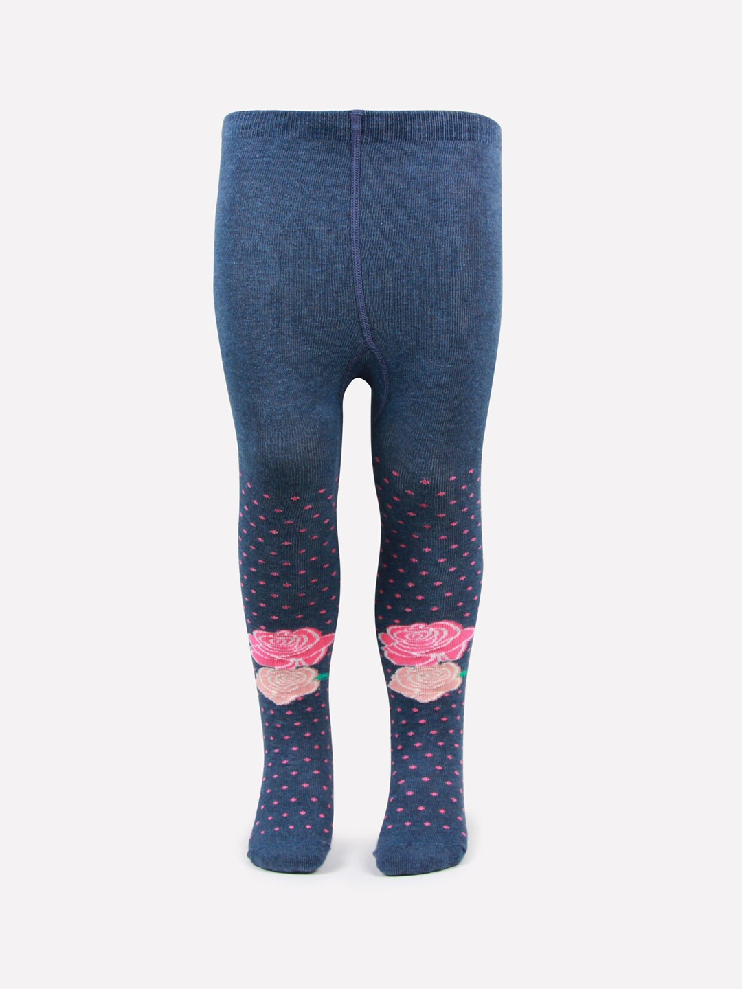 

Bonjour Girls Navy Blue Printed Cotton Tights