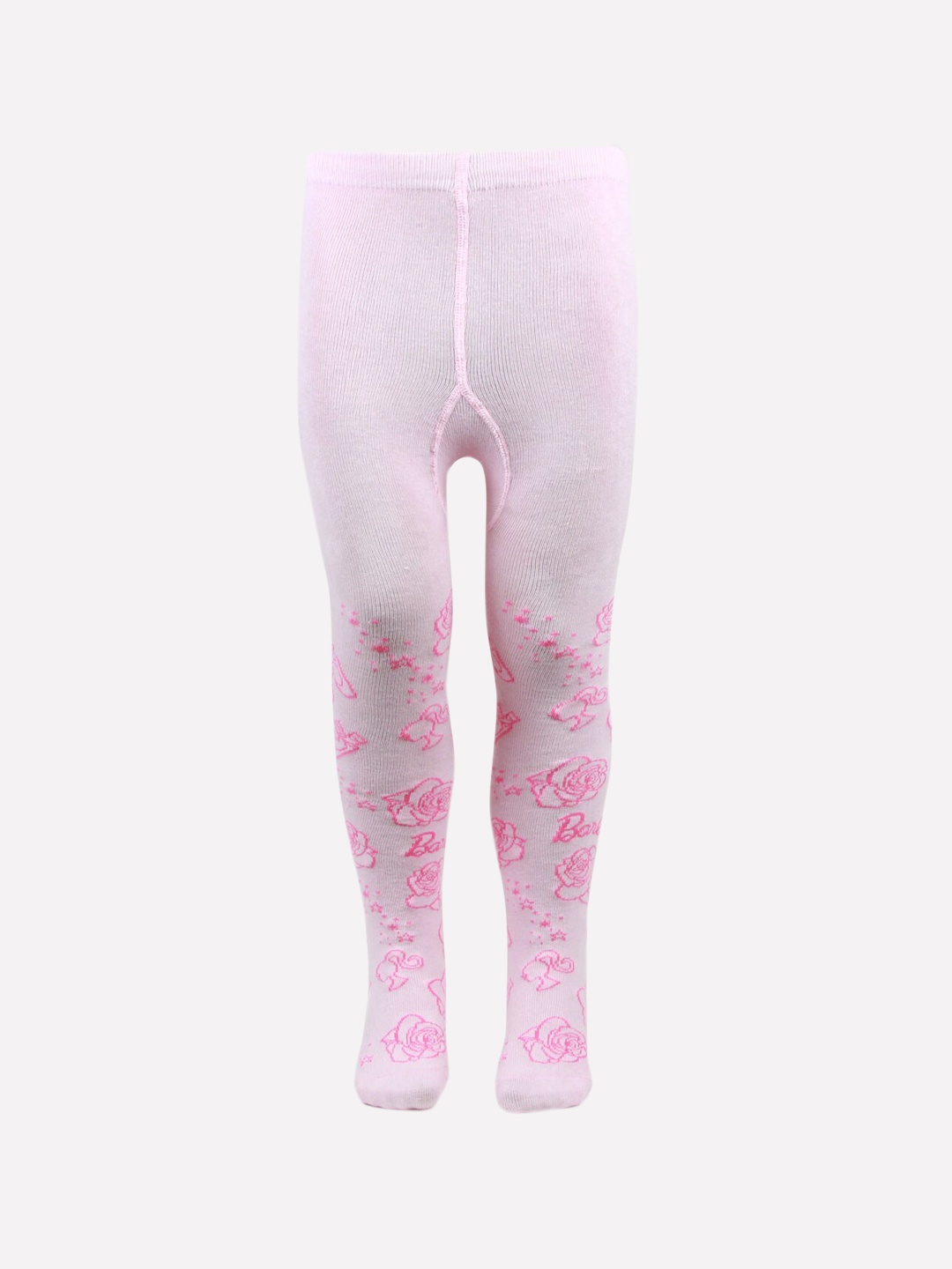 

Bonjour Girls Pink Barbie Printed Anti Odour Knitted Tights
