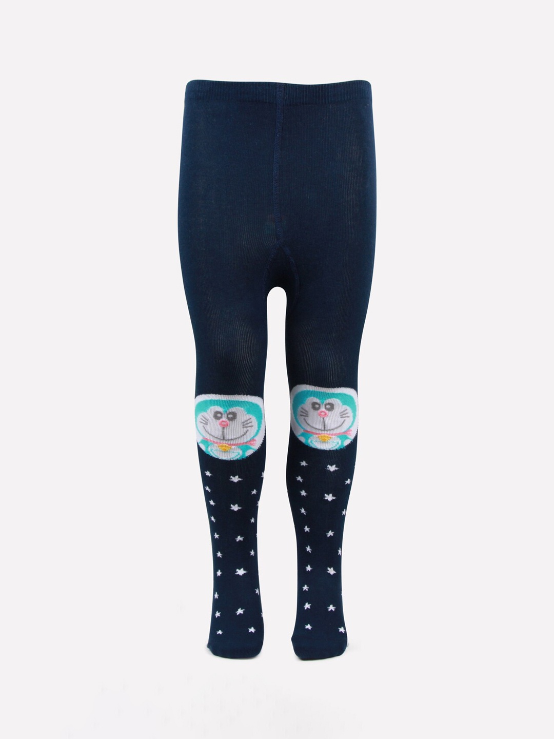 

Bonjour Girls Navy Blue Doraemon Printed Anti Odour Knitted Cotton Tights