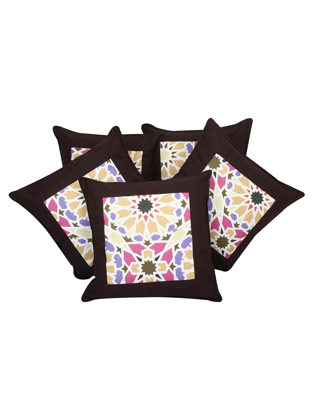 

Clasiko Black & White Set of 5 Geometric Square Cushion Covers