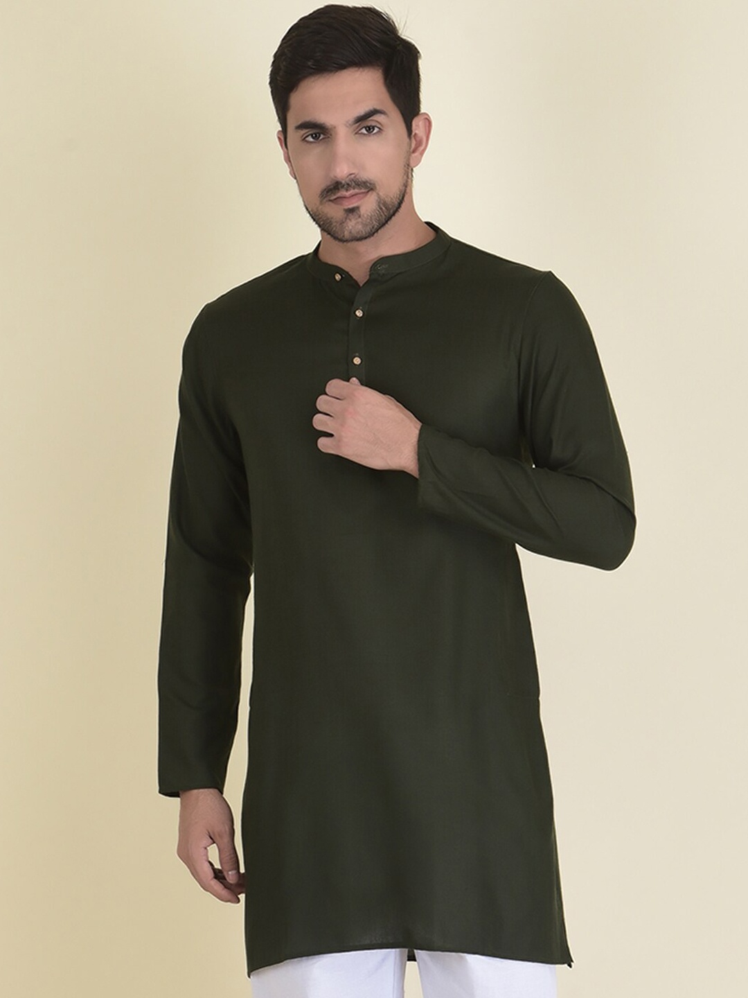 

DEYANN Men Green Pure Cotton Kurta with Pyjamas