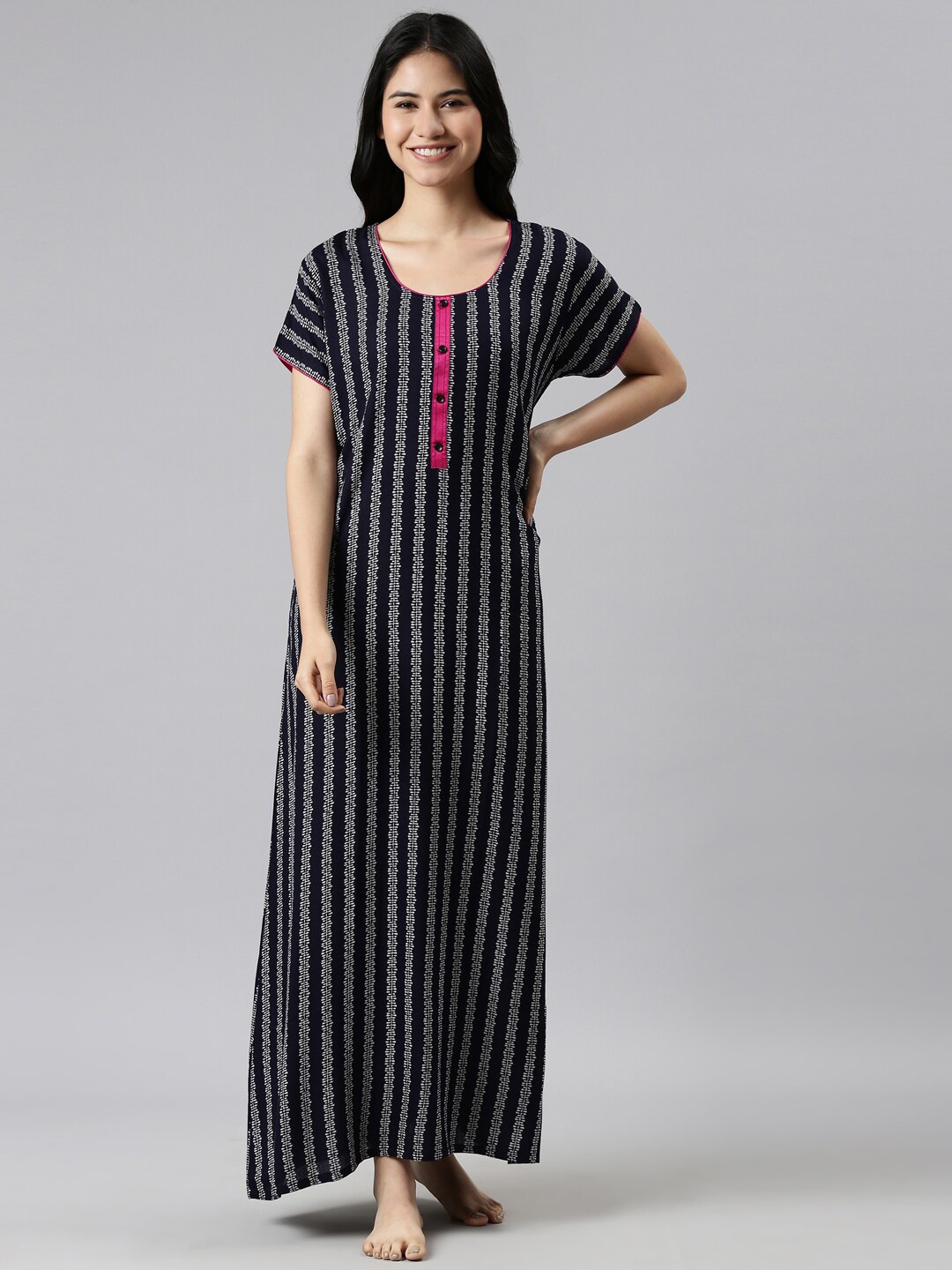 

GOLDSTROMS Navy Blue Printed Maxi Nightdress
