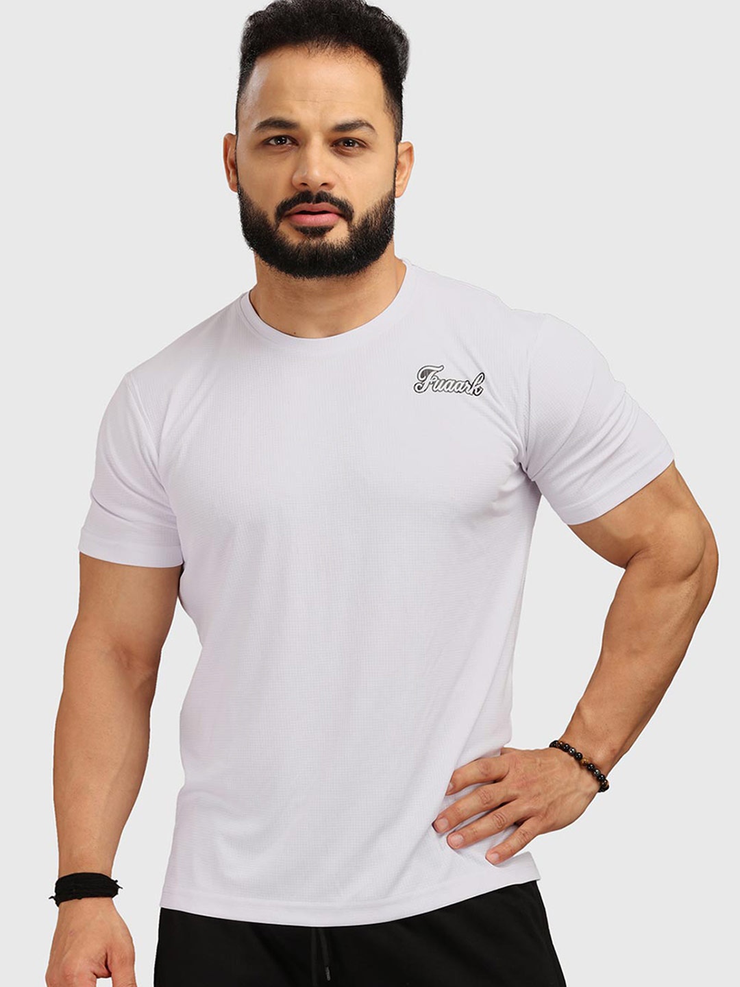 

FUAARK Men White Dri-FIT Polyester T-shirt