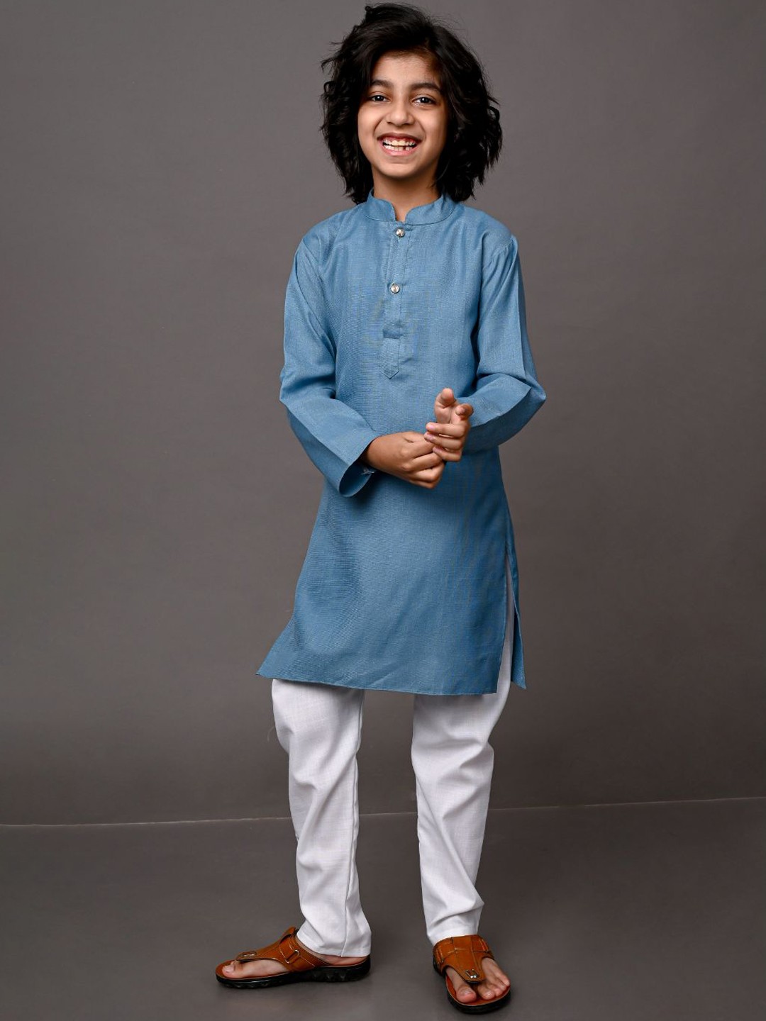 

VESHAM Boys Blue Kurta with Pyjamas