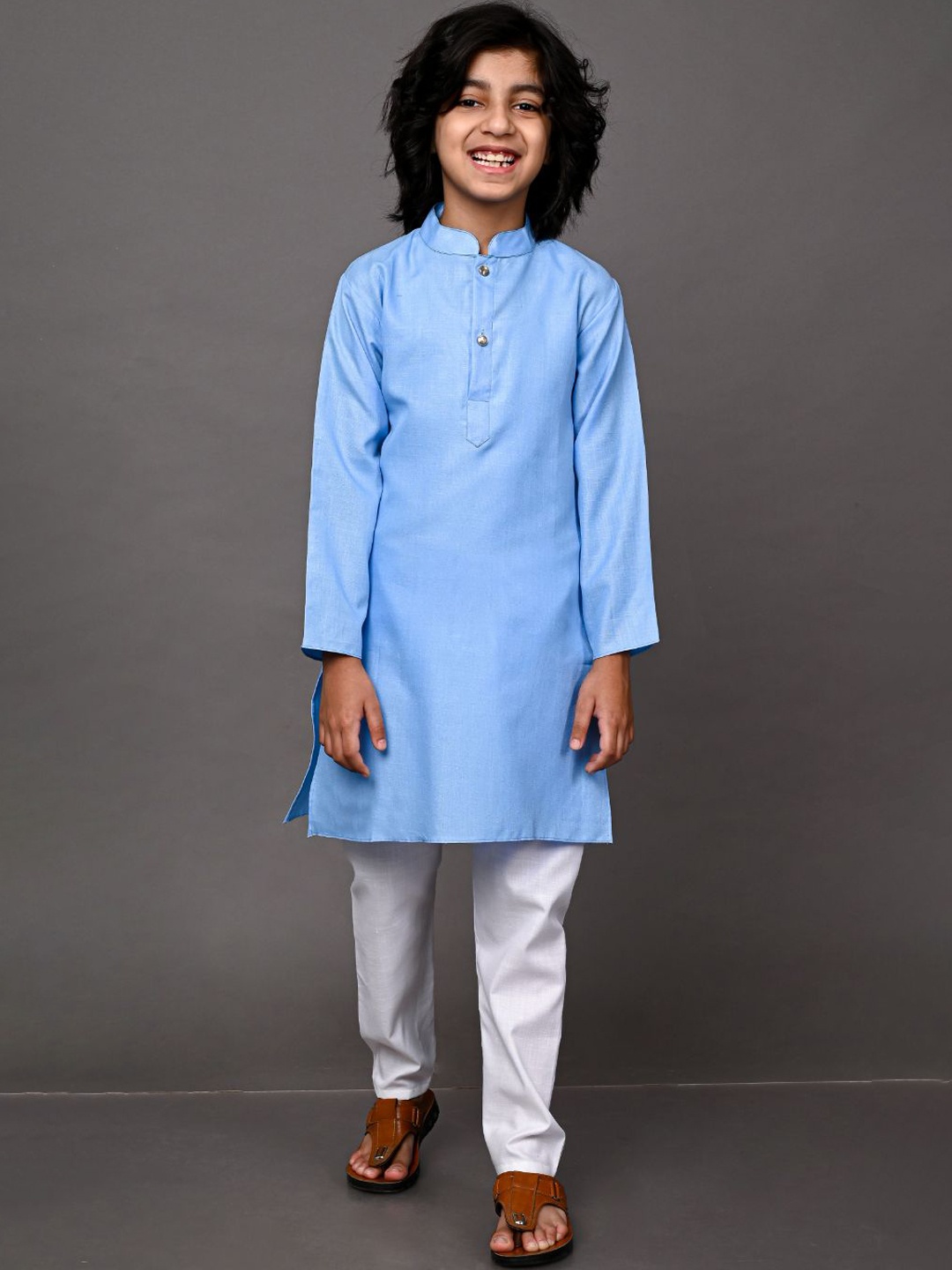 

VESHAM Boys Blue Kurti with Pyjamas