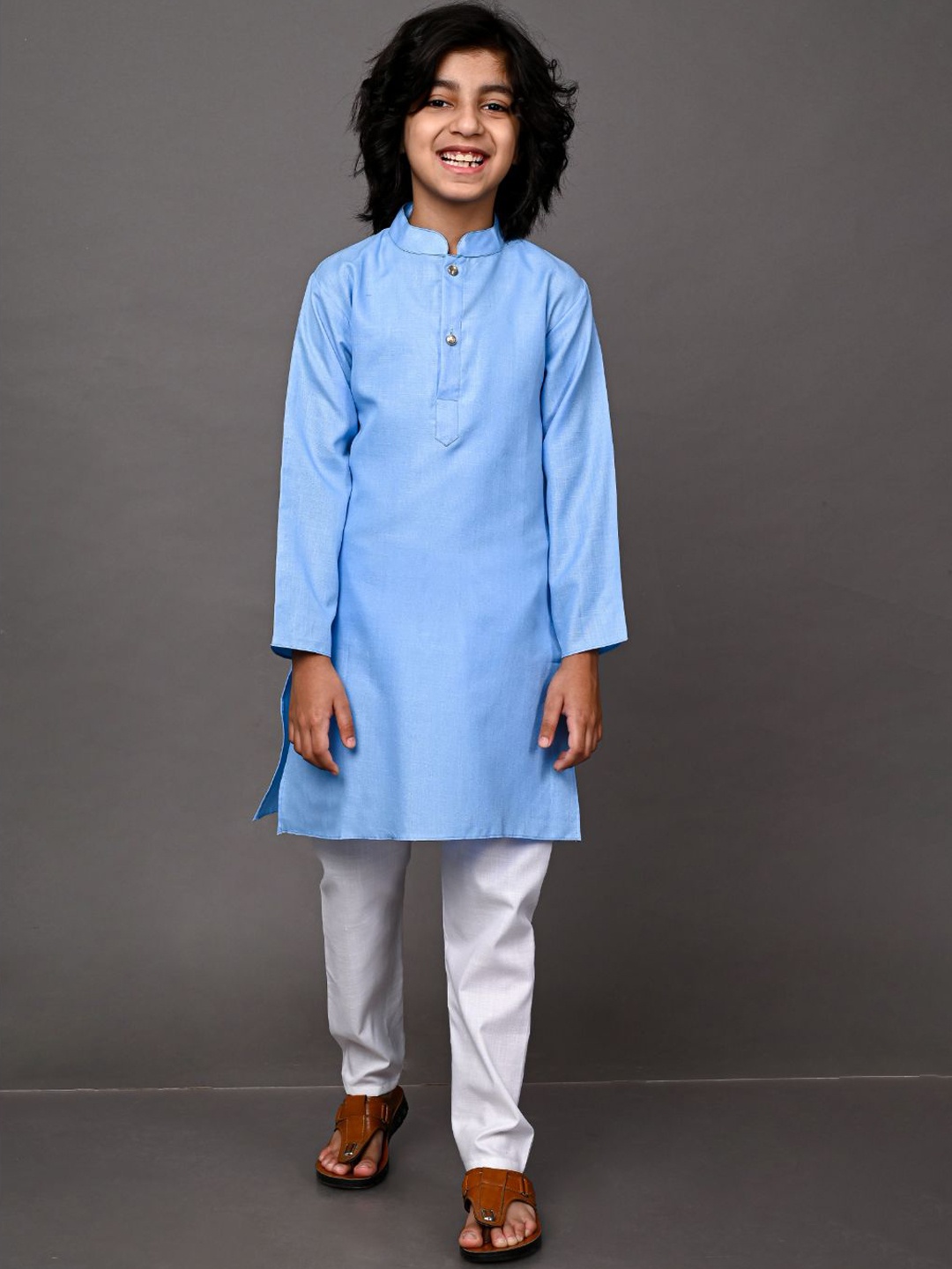 

VESHAM Boys Blue Kurti with Pyjamas