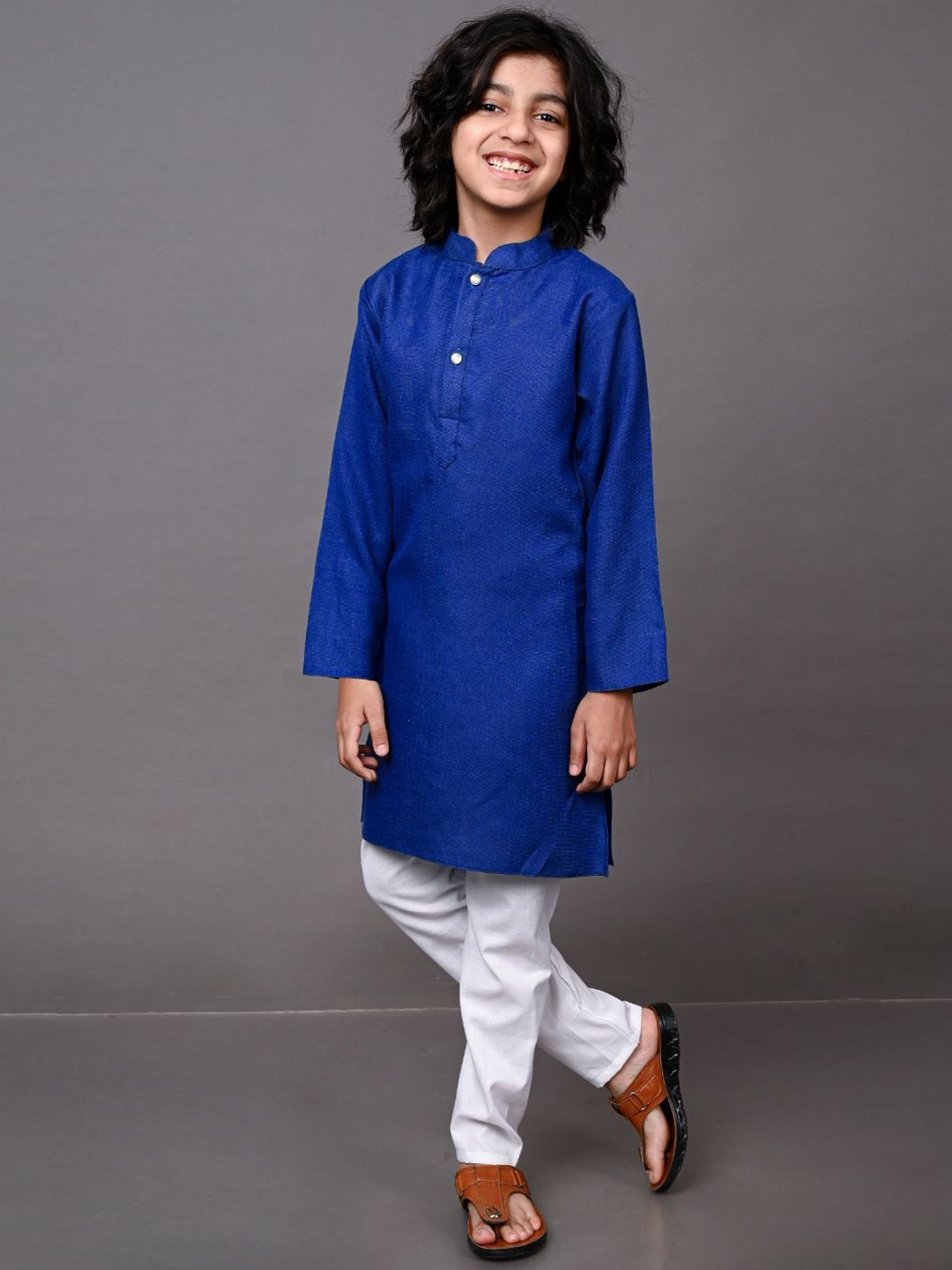 

VESHAM Boys Blue Kurti with Pyjamas