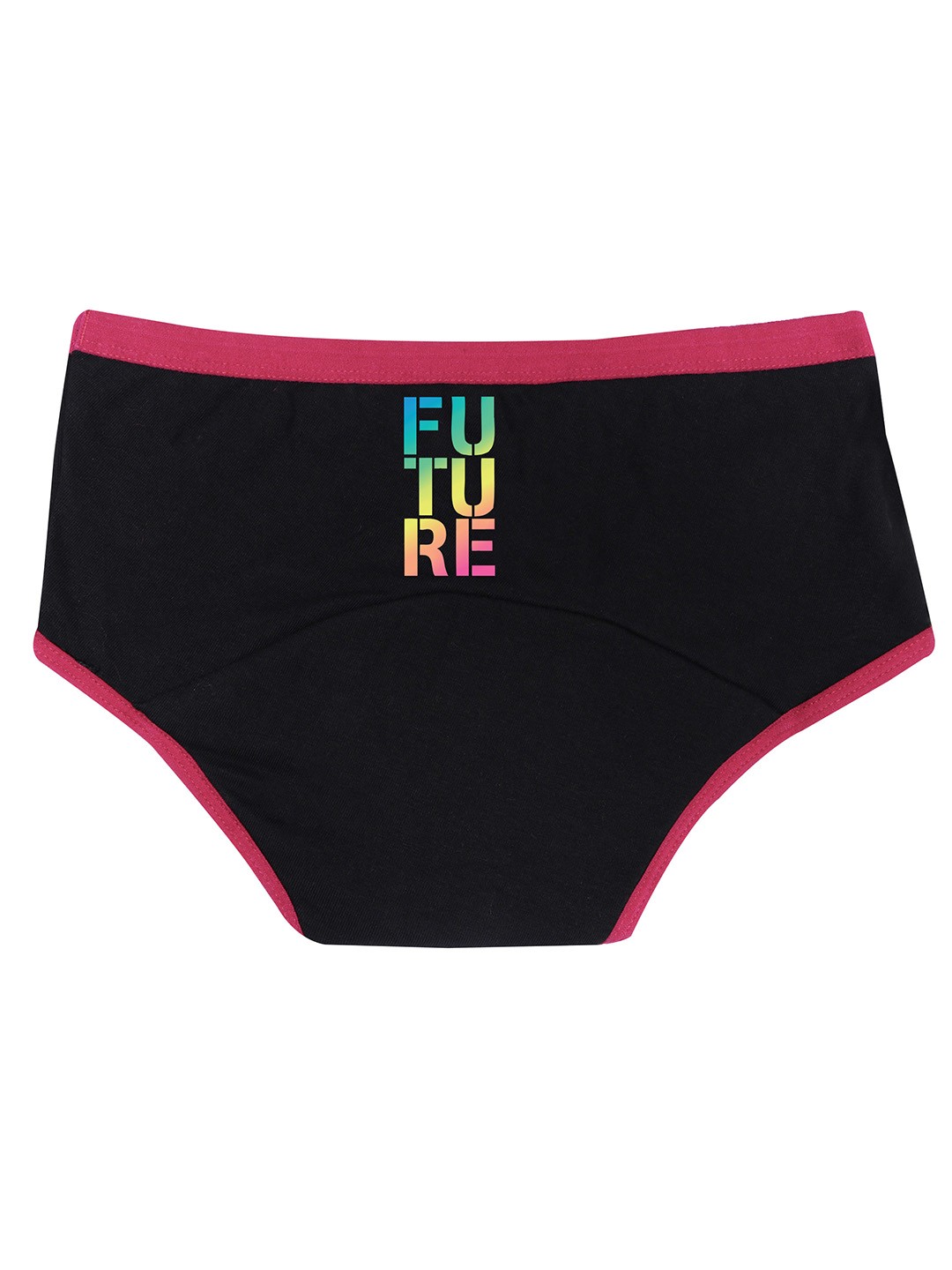 

DChica Teen Girls Black Print Eco-Friendly Anti Microbial Lining Period Briefs