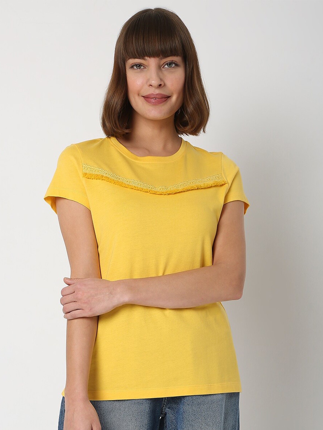 

Vero Moda Women Yellow T-shirt