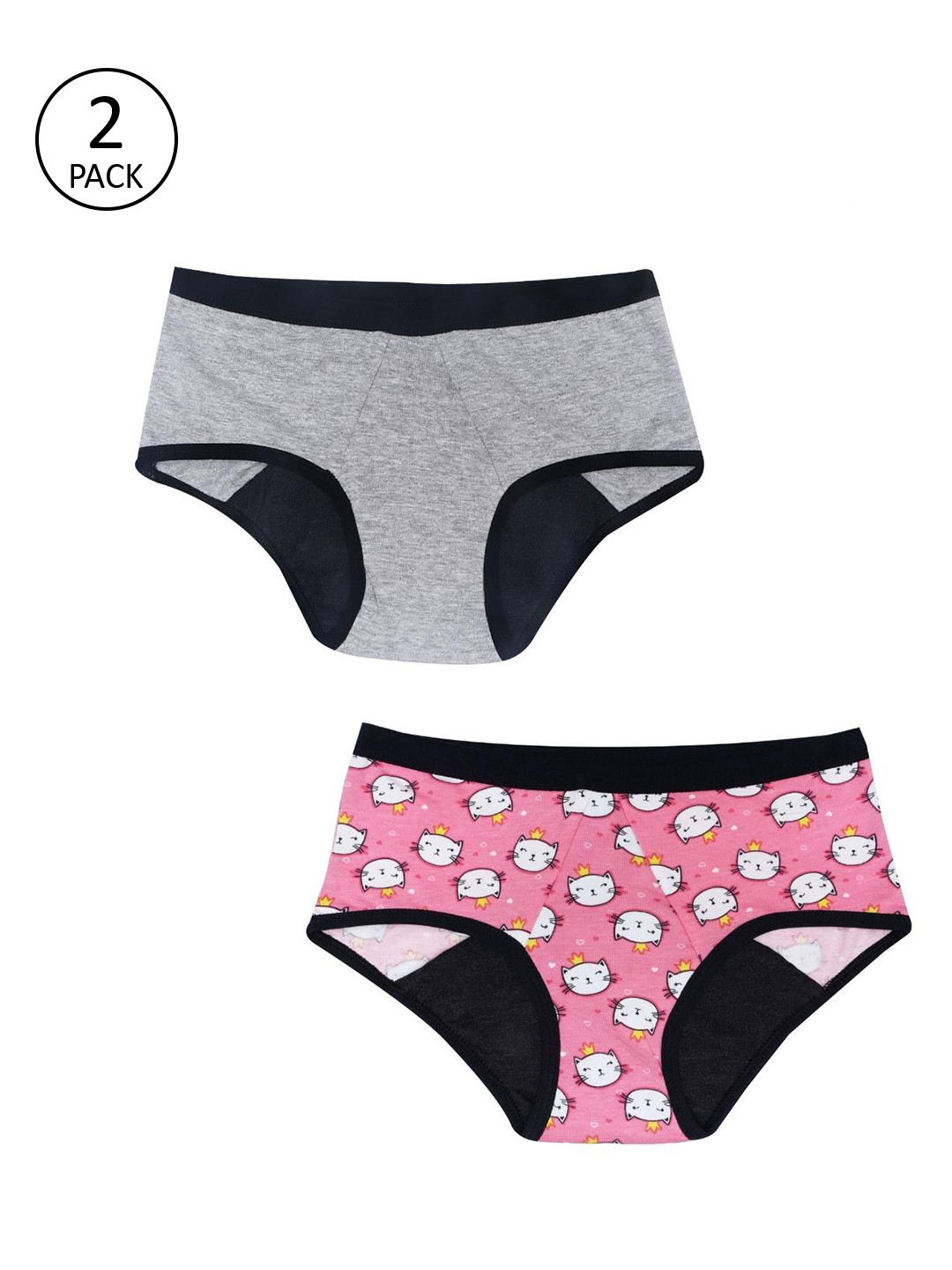 

DChica Teen Girls Pink Pack of 2 Eco-Friendly Anti Microbial Lining Period Briefs