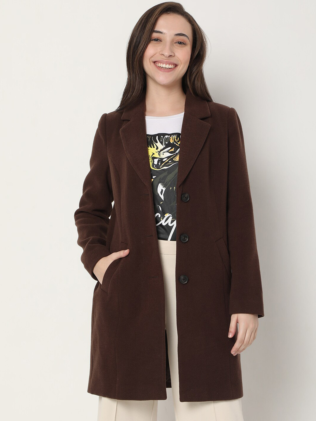 

Vero Moda Women Brown OverCoat