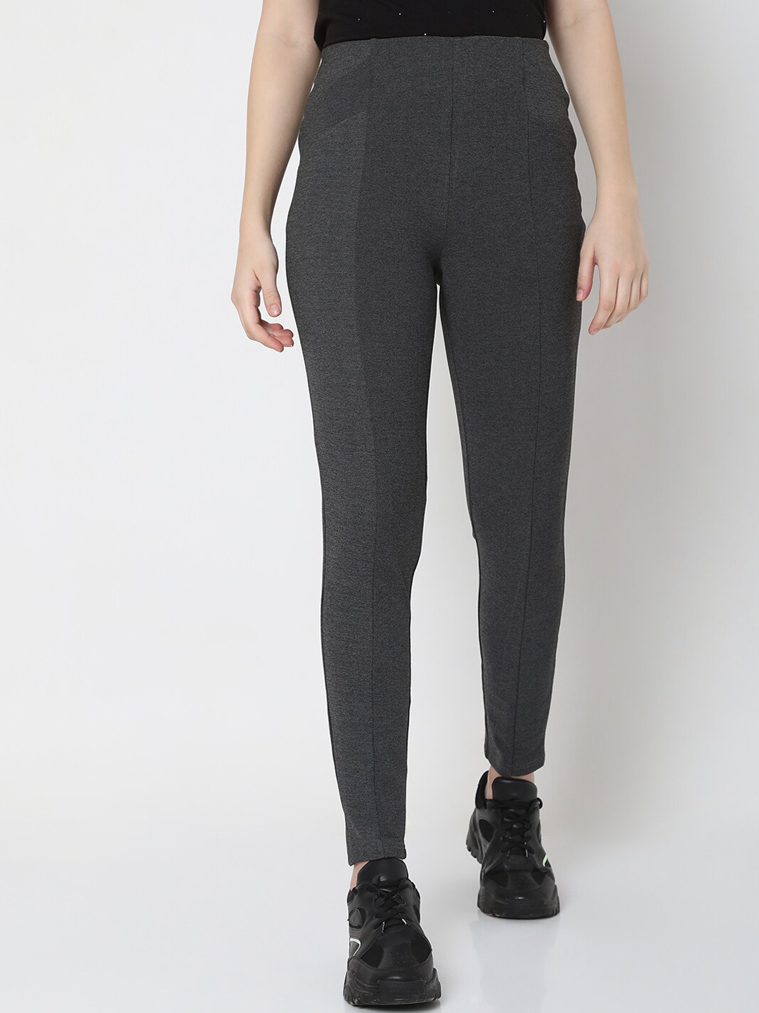 

Vero Moda Women Grey High-Rise Trousers