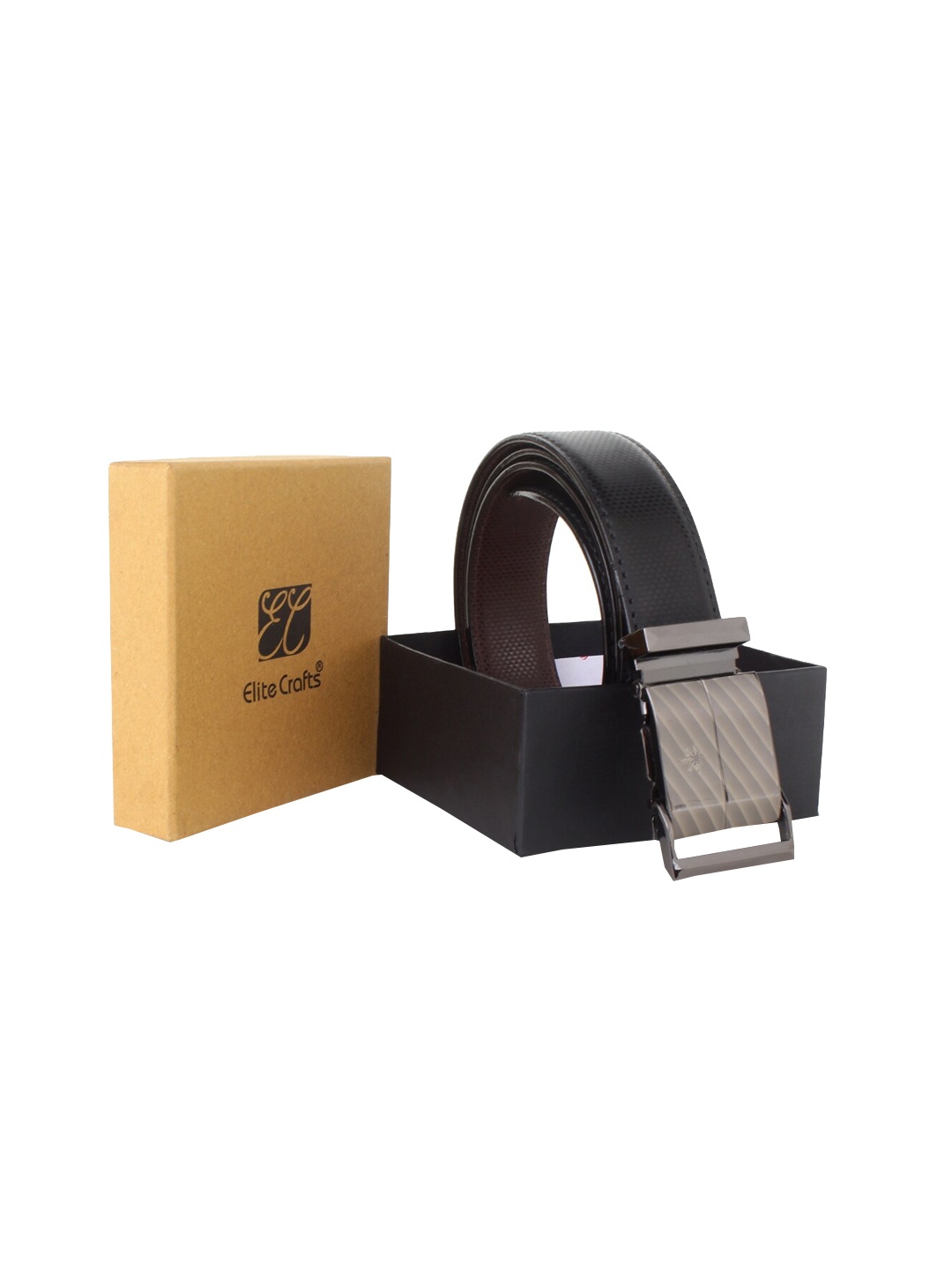 

Elite Crafts Men Black Leather Formal Belt