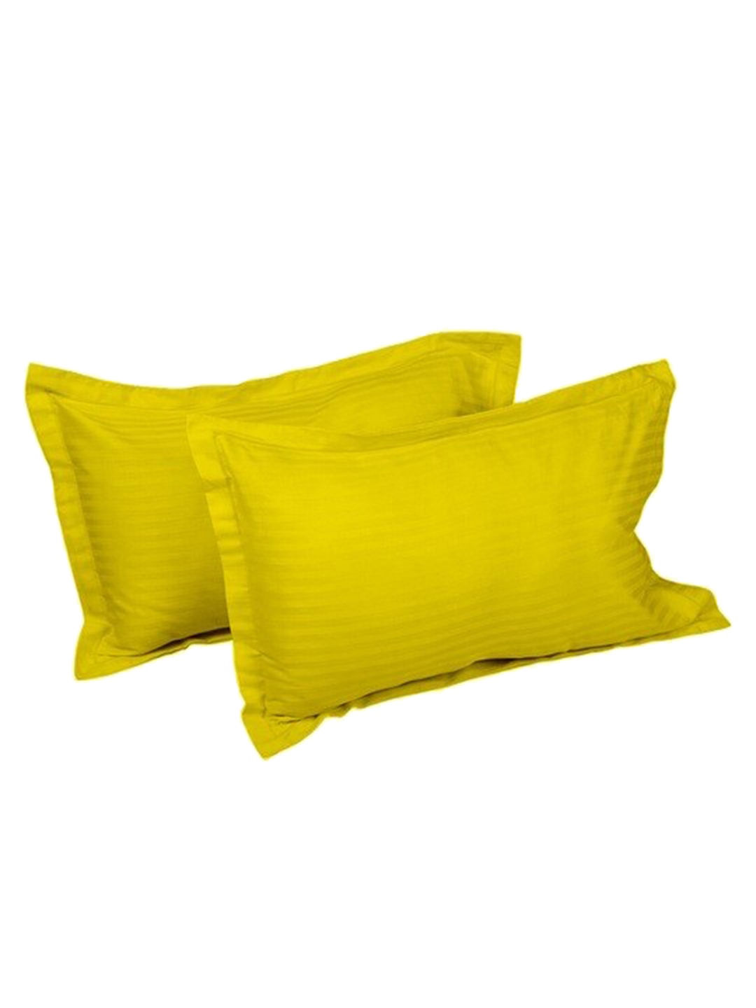 

Sleeping Owls- because your sleep matters Set Of 2 Solid Pure Cotton 210 TC Pillow Covers, Yellow