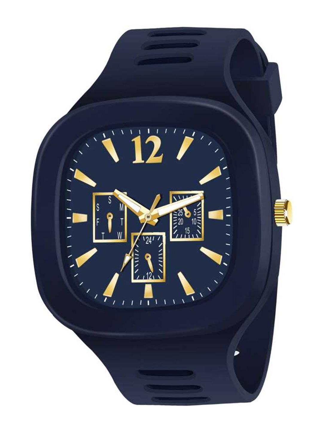 

Wuxi Men Blue Brass Embellished Dial & Blue Straps Analogue Watch-1103