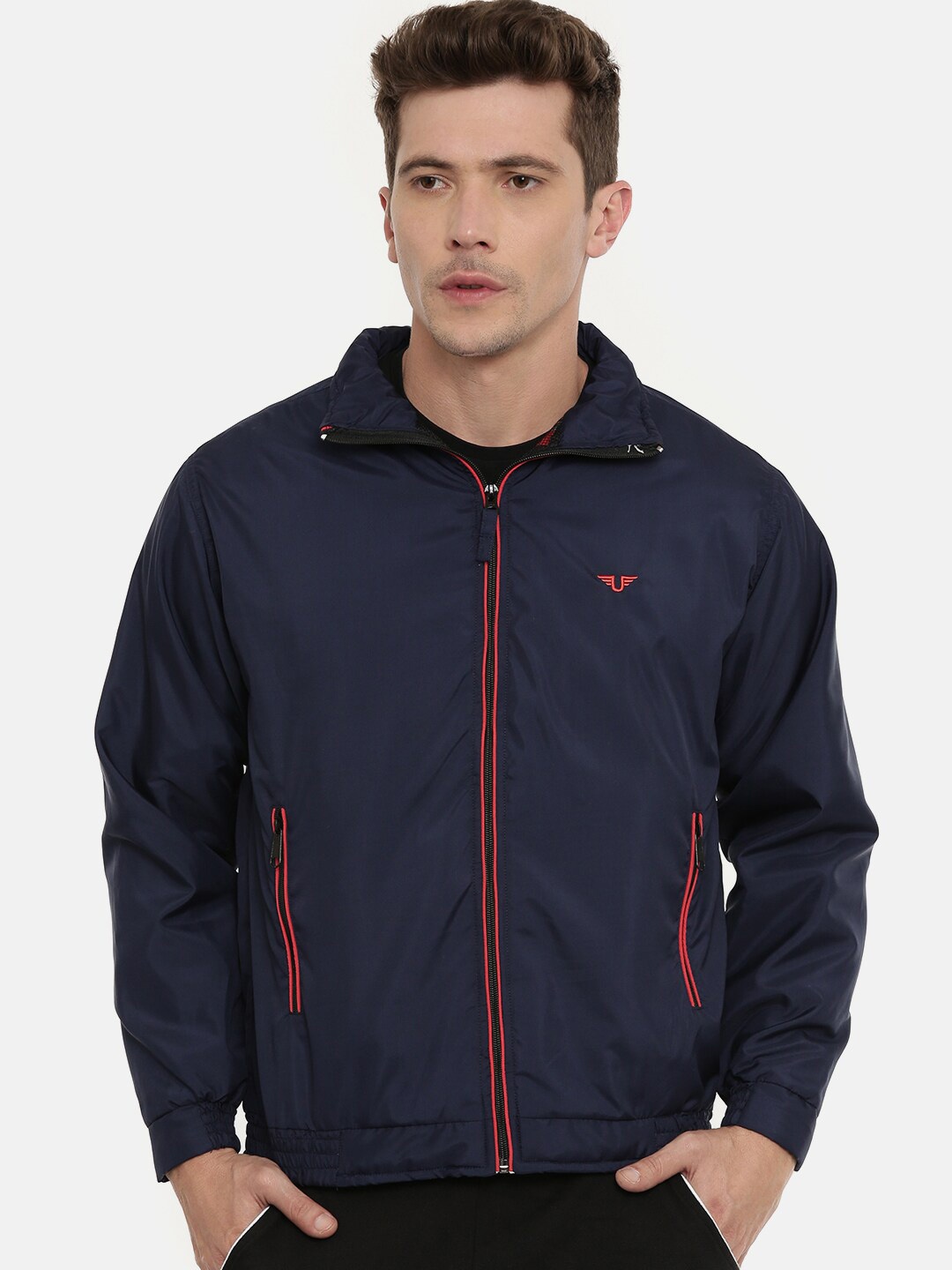 

UNSULLY Men Navy Blue Windcheater Training or Gym Bomber Jacket
