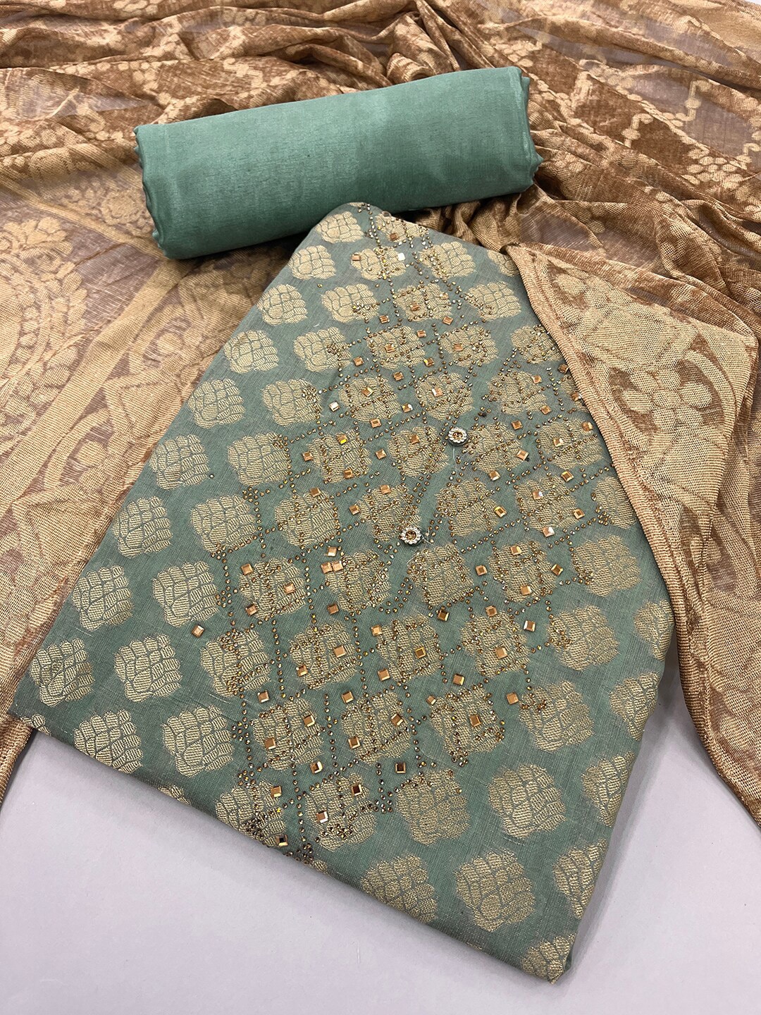 

JATRIQQ Women Sea Green Dress Material