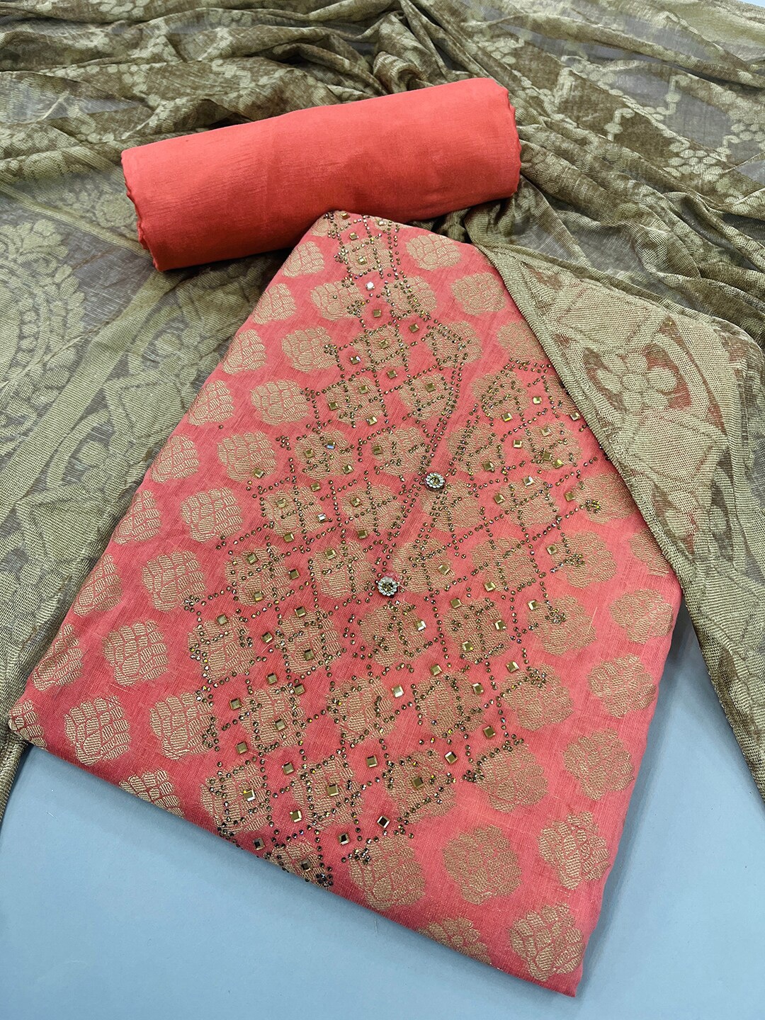 

JATRIQQ Women Coral Dress Material