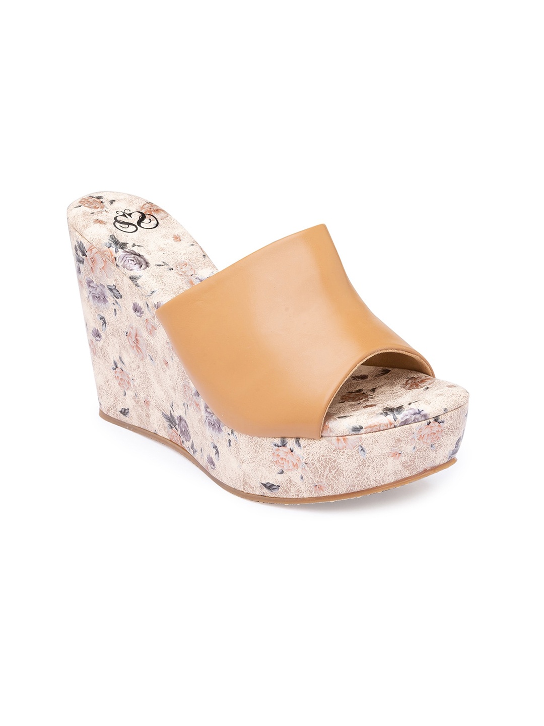 

Sole To Soul Women Camel Brown Printed Wedge Sandals
