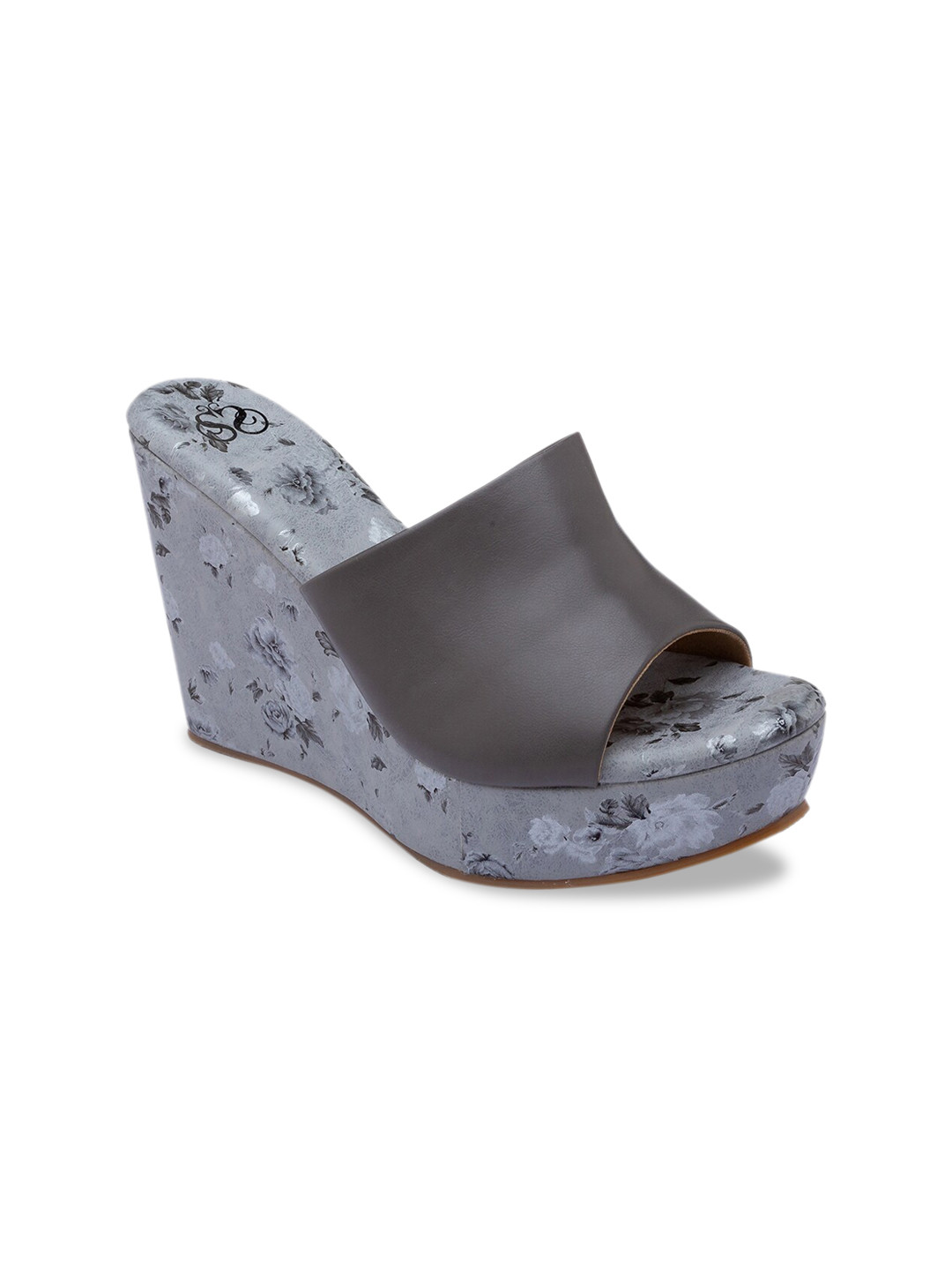 

Sole To Soul Women Grey Printed Wedge Heels