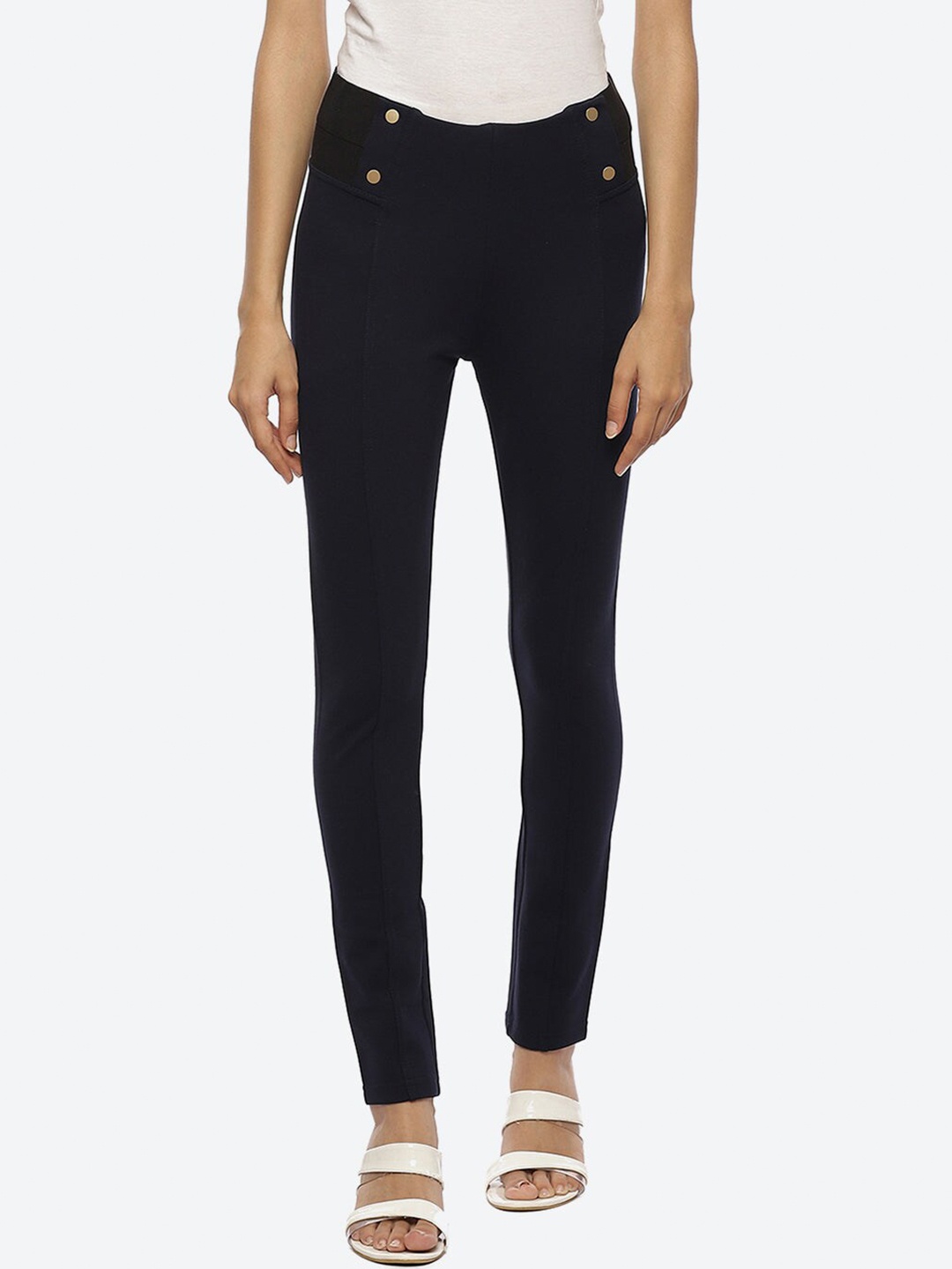 

Lakshita Women Blue Solid Long Plain Jeggings