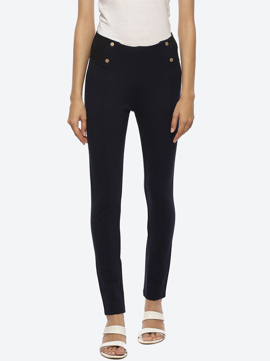 

Lakshita Women Blue Solid Woven Jeggings